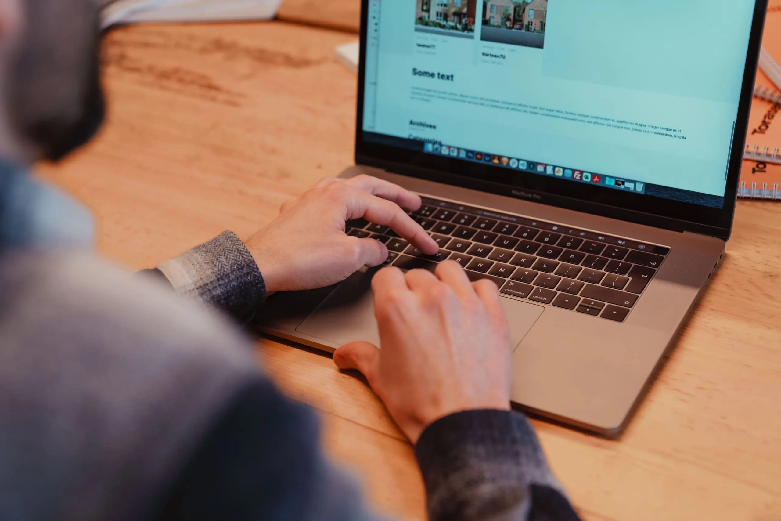 Photo of somebody using a computer for marketing